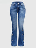 Women High Waist Bootcut Blue Denim jeans